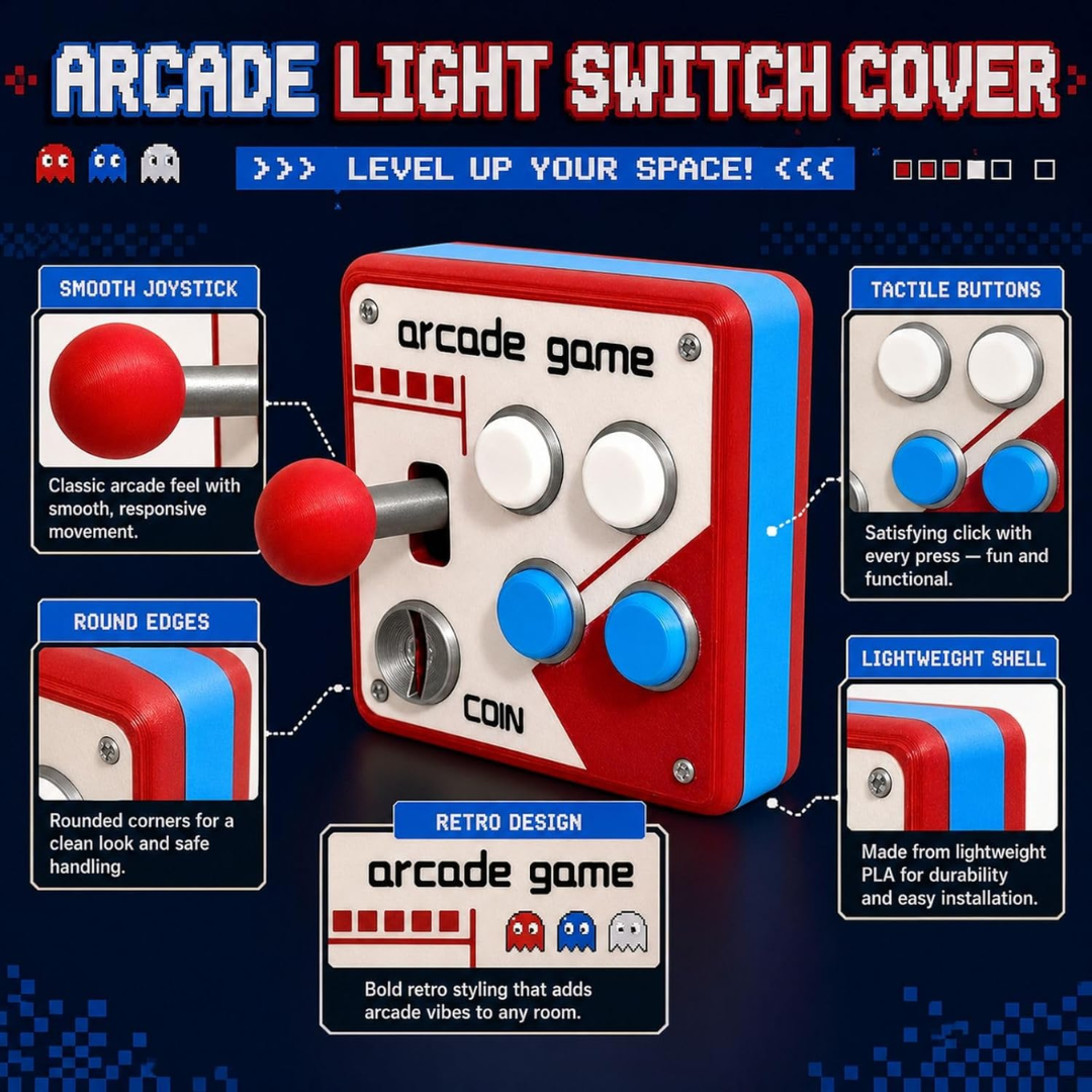 Cubierta de Interruptor de Luz Estilo Joystick Retro Arcade